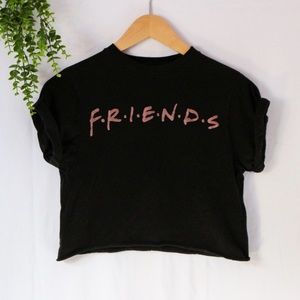 Friends Crop T-Shirt w/Pink Writing